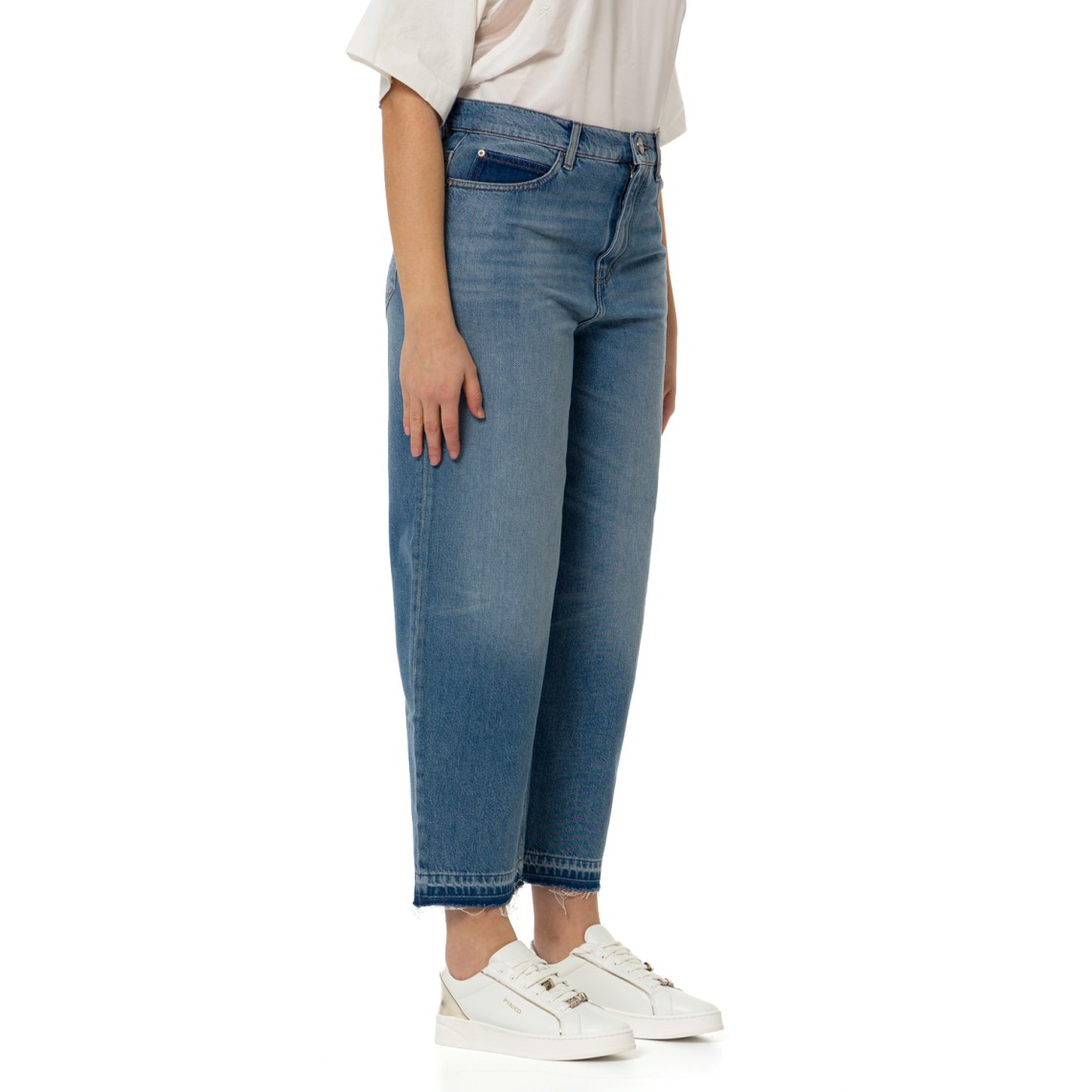 Jeans balloon fit con scoloriture Estelle Egg Pinko