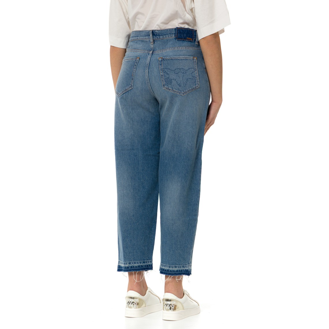 Jeans balloon fit con scoloriture Estelle Egg Pinko