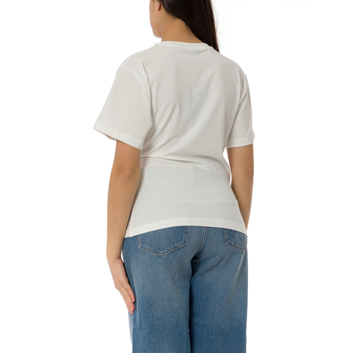 T-shirt Mary con drappeggio e dettaglio dorato Pinko