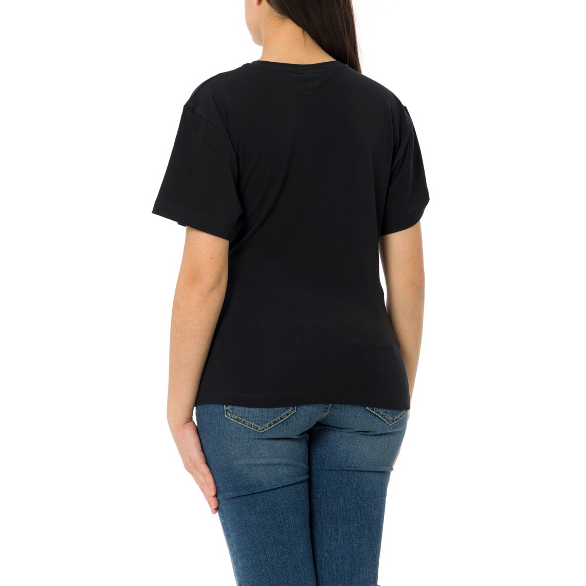 T-shirt Mary con drappeggio e dettaglio dorato Pinko