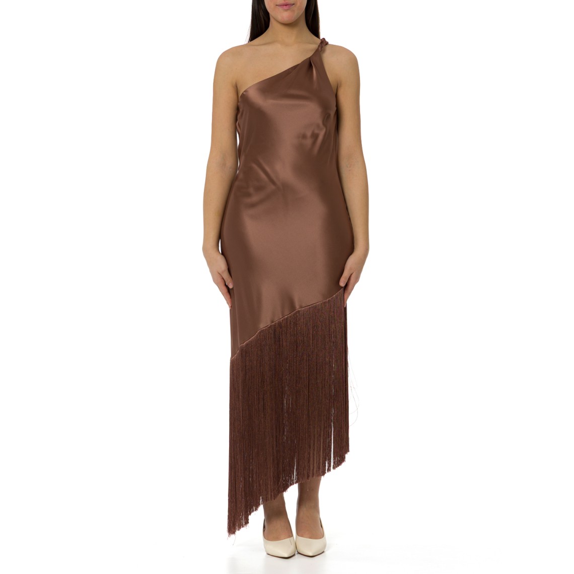 Abito Kiwi monospalla in satin Pinko