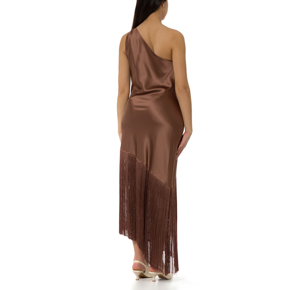 Abito Kiwi monospalla in satin Pinko