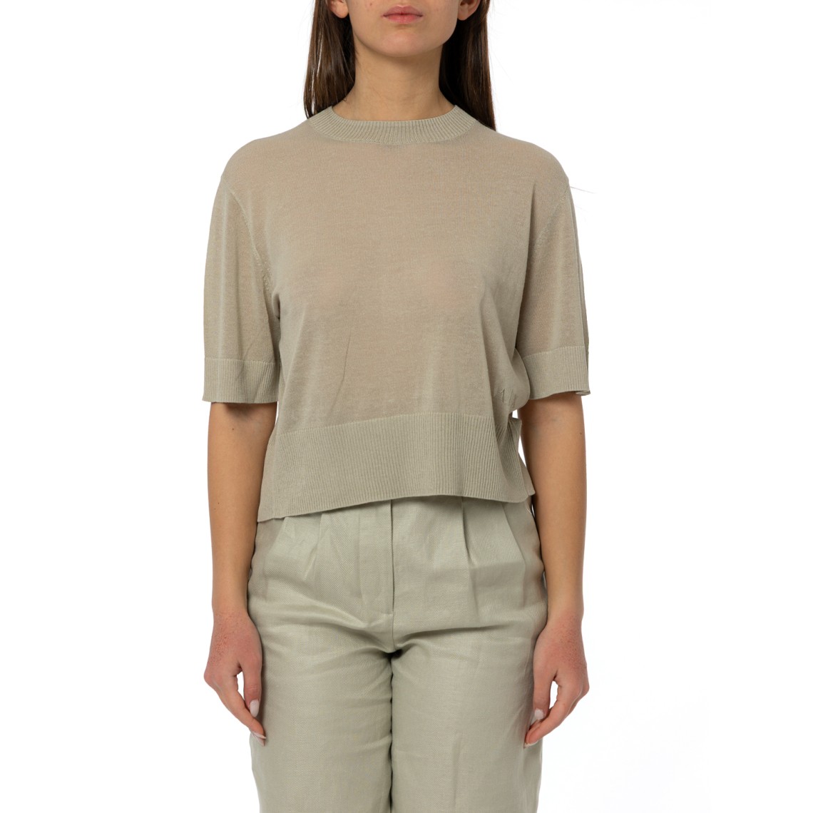 Maglia in misto lino Armani Exchange con spaccho