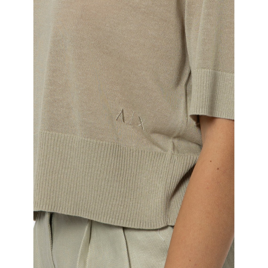 Maglia in misto lino Armani Exchange con spaccho