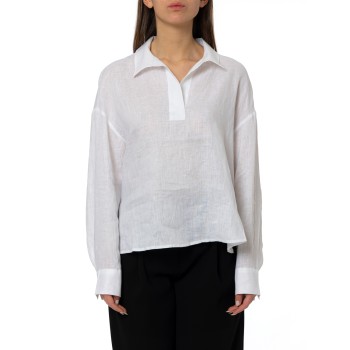 Camicia in popeline di lino Armani Exchange