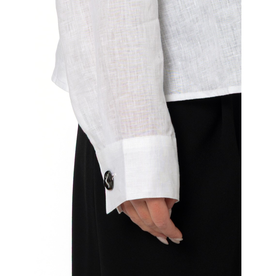 Camicia in popeline di lino Armani Exchange