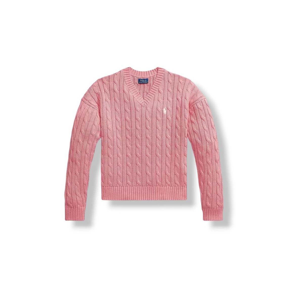 Maglia intrecciata con scollo a V Polo Ralph Lauren bambina