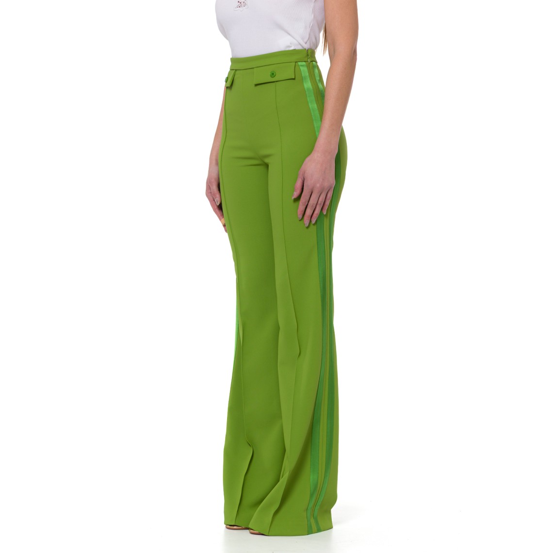 Pantaloni in crêpe leggero e raso Elisabetta Franchi