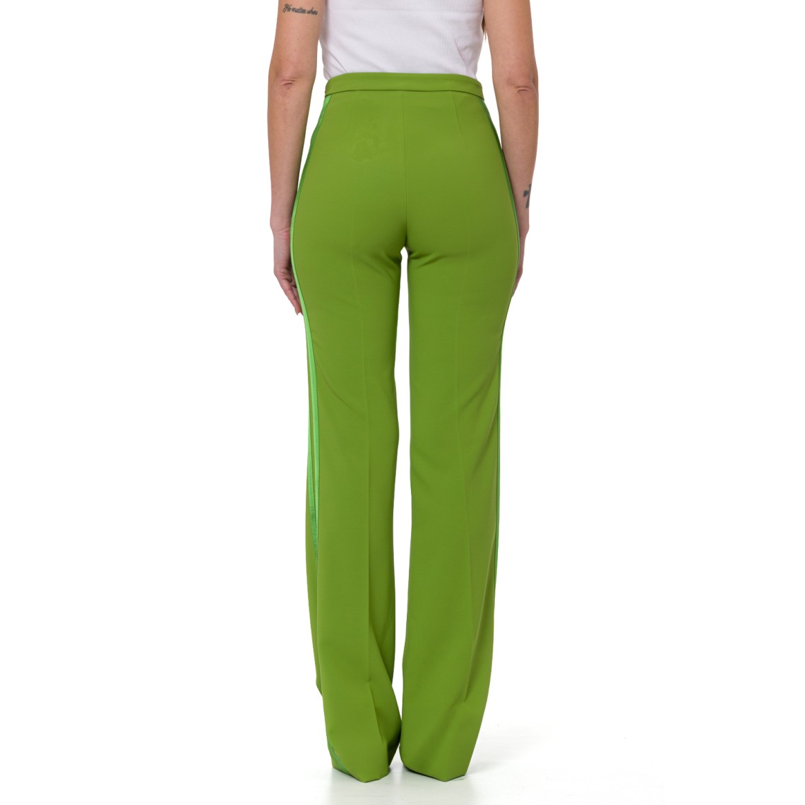 Pantaloni in crêpe leggero e raso Elisabetta Franchi