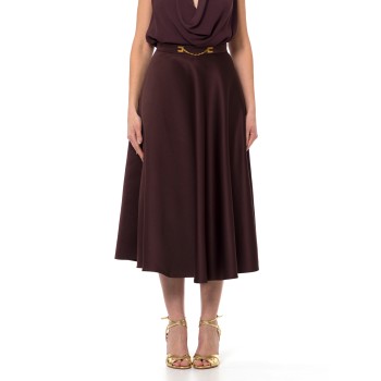 Gonna in duchesse con logo gioiello Elisabetta Franchi