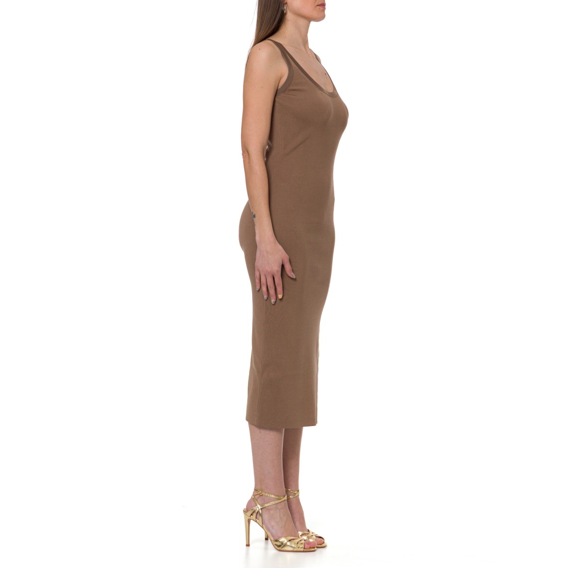 Abito in maglia con bande in viscosa lucida Elisabetta Franchi