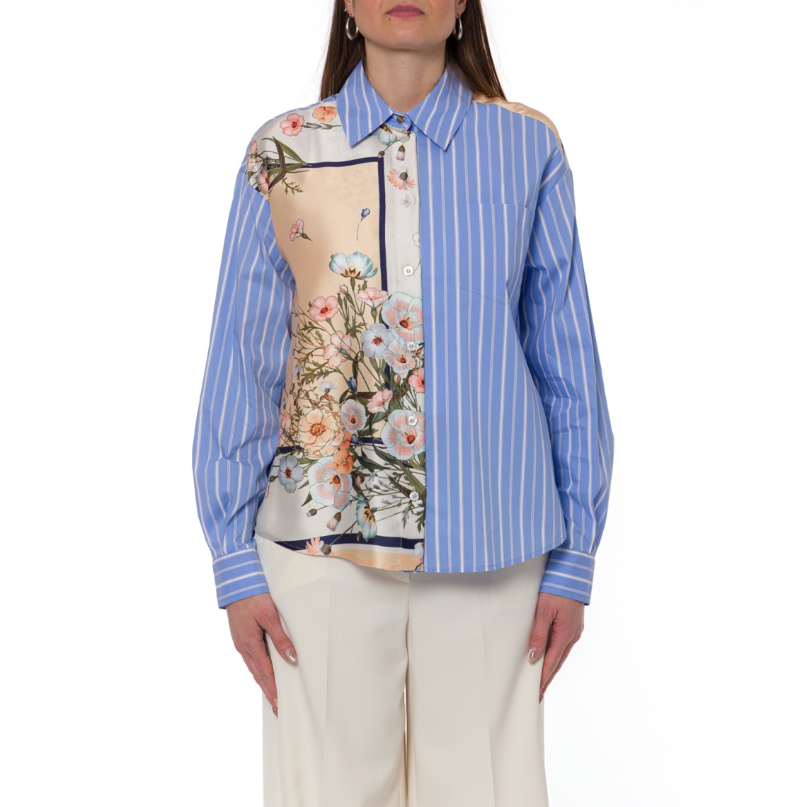 Camicia in twill stampato e popeline Liu Jo