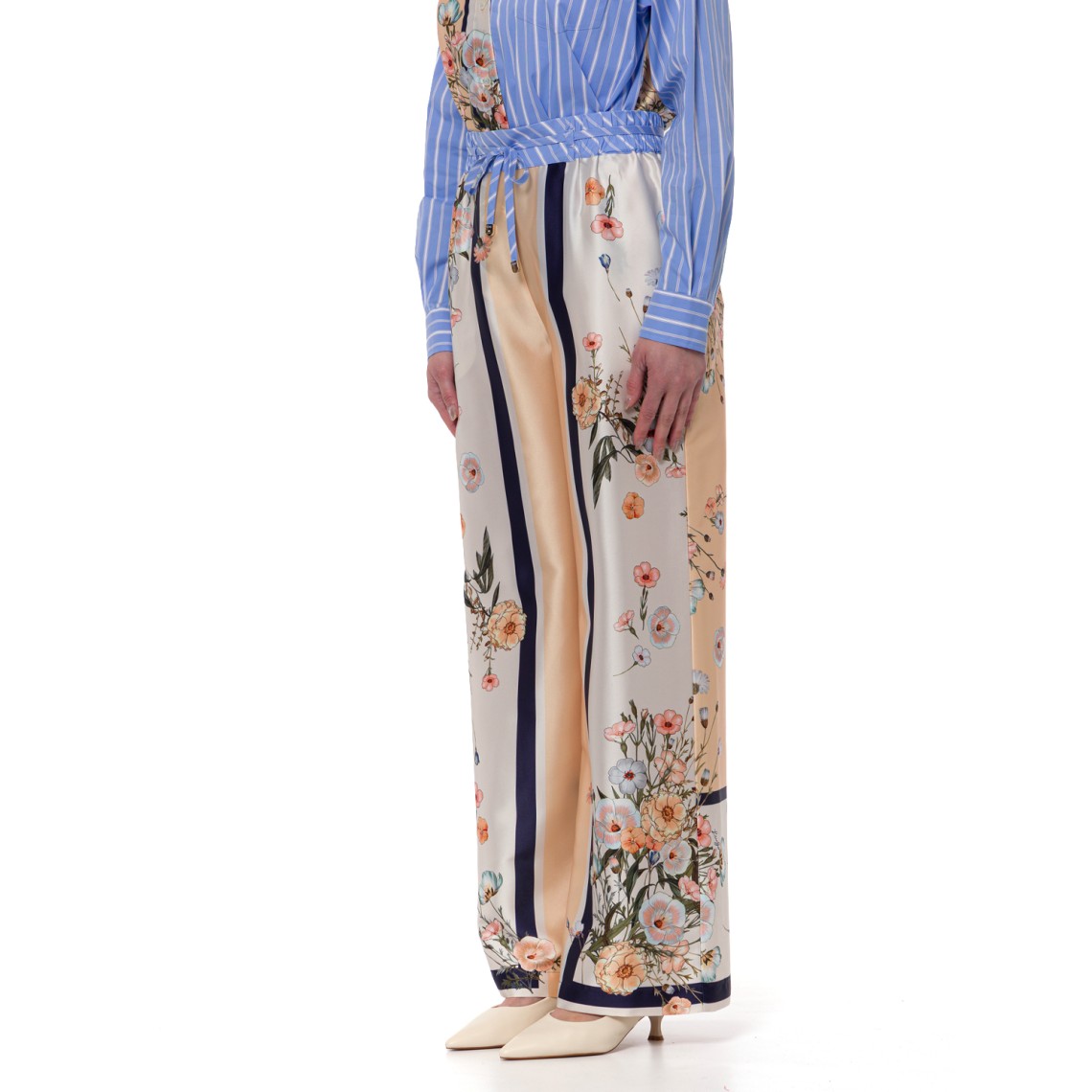 Pantaloni in twill stampato Liu Jo