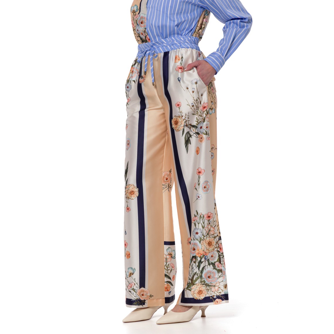 Pantaloni in twill stampato Liu Jo