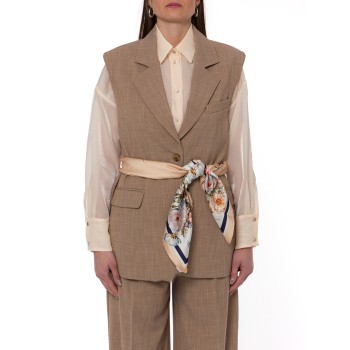 Gilet a monopetto sartoriale con foulard Liu Jo