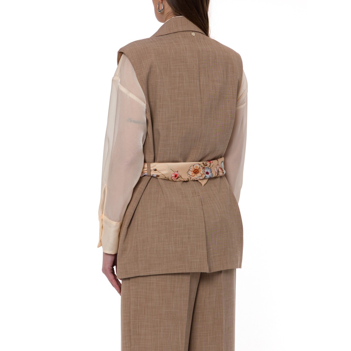 Gilet a monopetto sartoriale con foulard Liu Jo