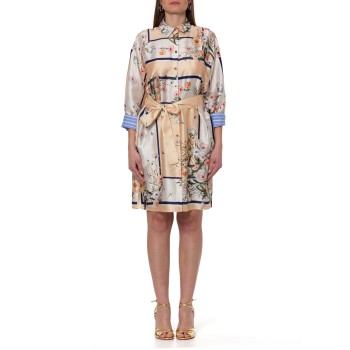 Abito corto in twill stampato Liu Jo