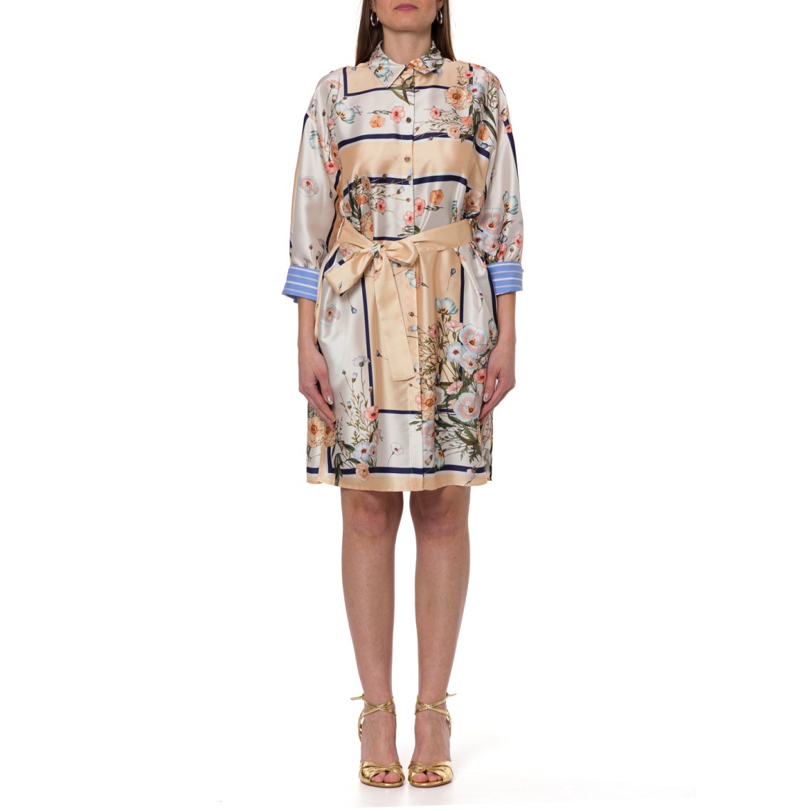 Abito corto in twill stampato Liu Jo