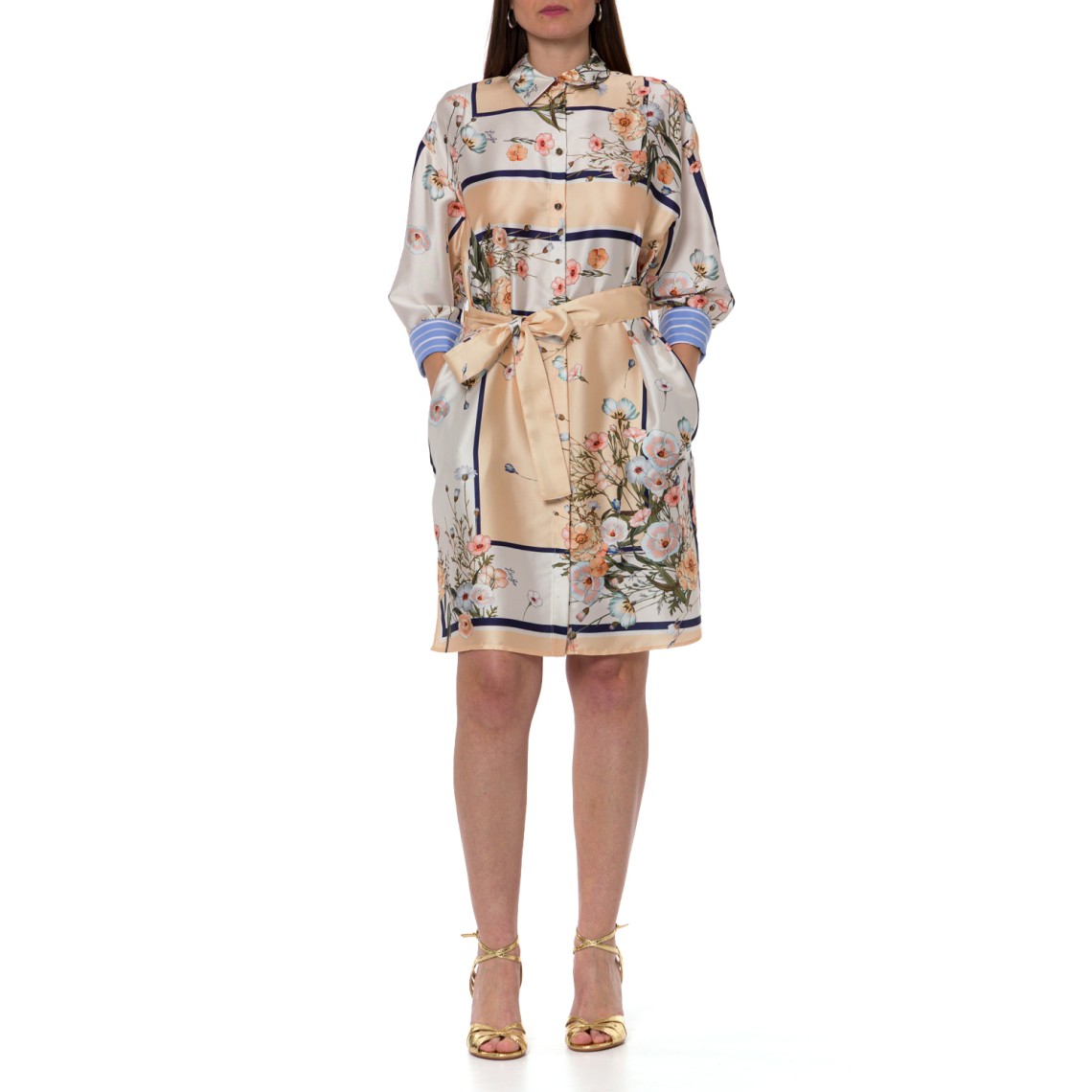 Abito corto in twill stampato Liu Jo