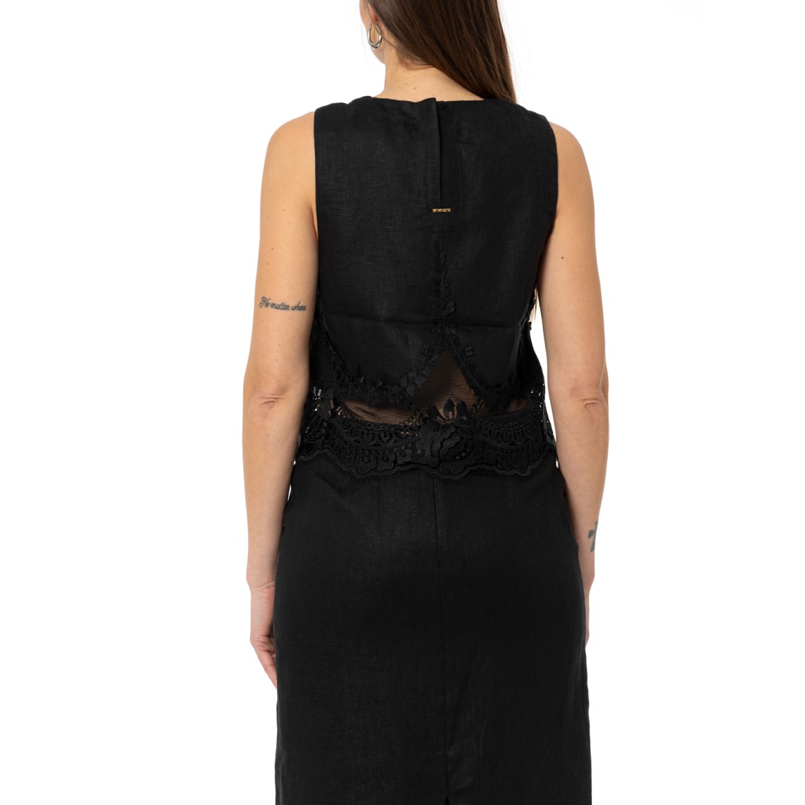 Top in lino con pizzo Twinset