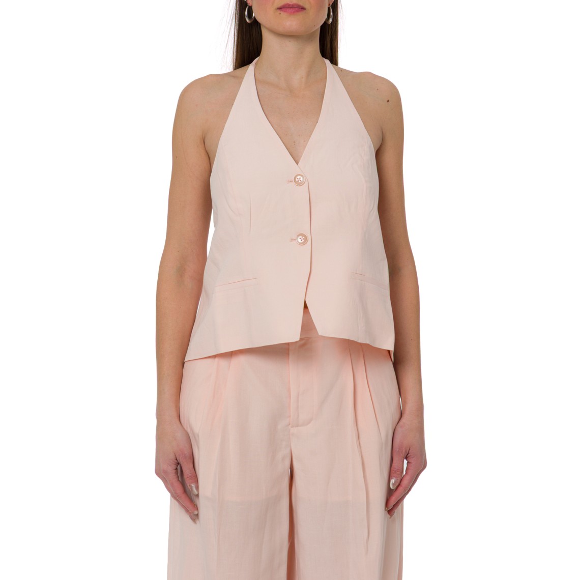 Gilet halter in misto lino Twinset