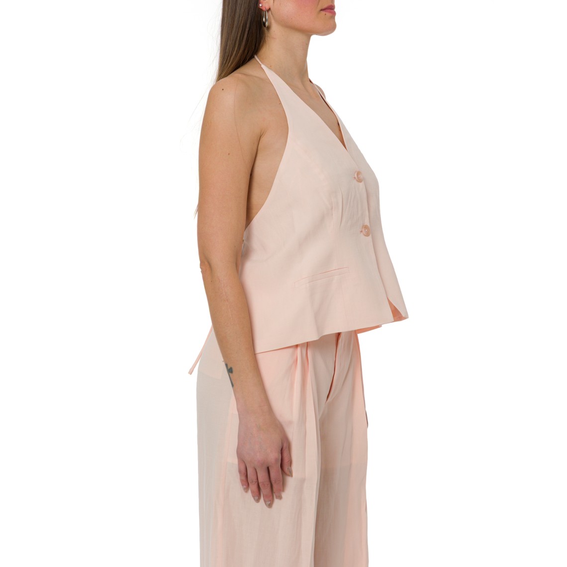 Gilet halter in misto lino Twinset