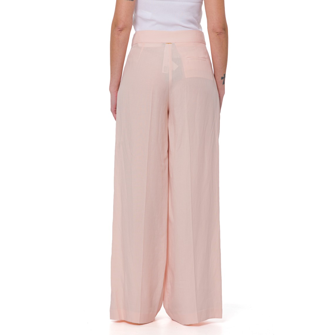 Pantaloni ampi in misto lino Twinset