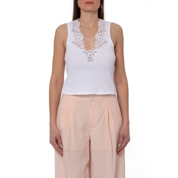 Top a costine con pizzo Twinset