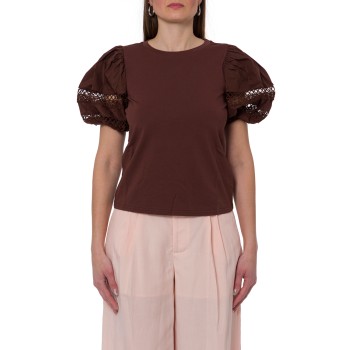 T-shirt in pizzo floreale Twinset