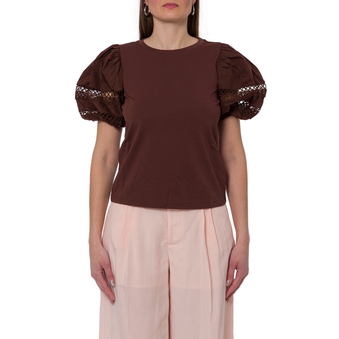 T-shirt in pizzo floreale Twinset