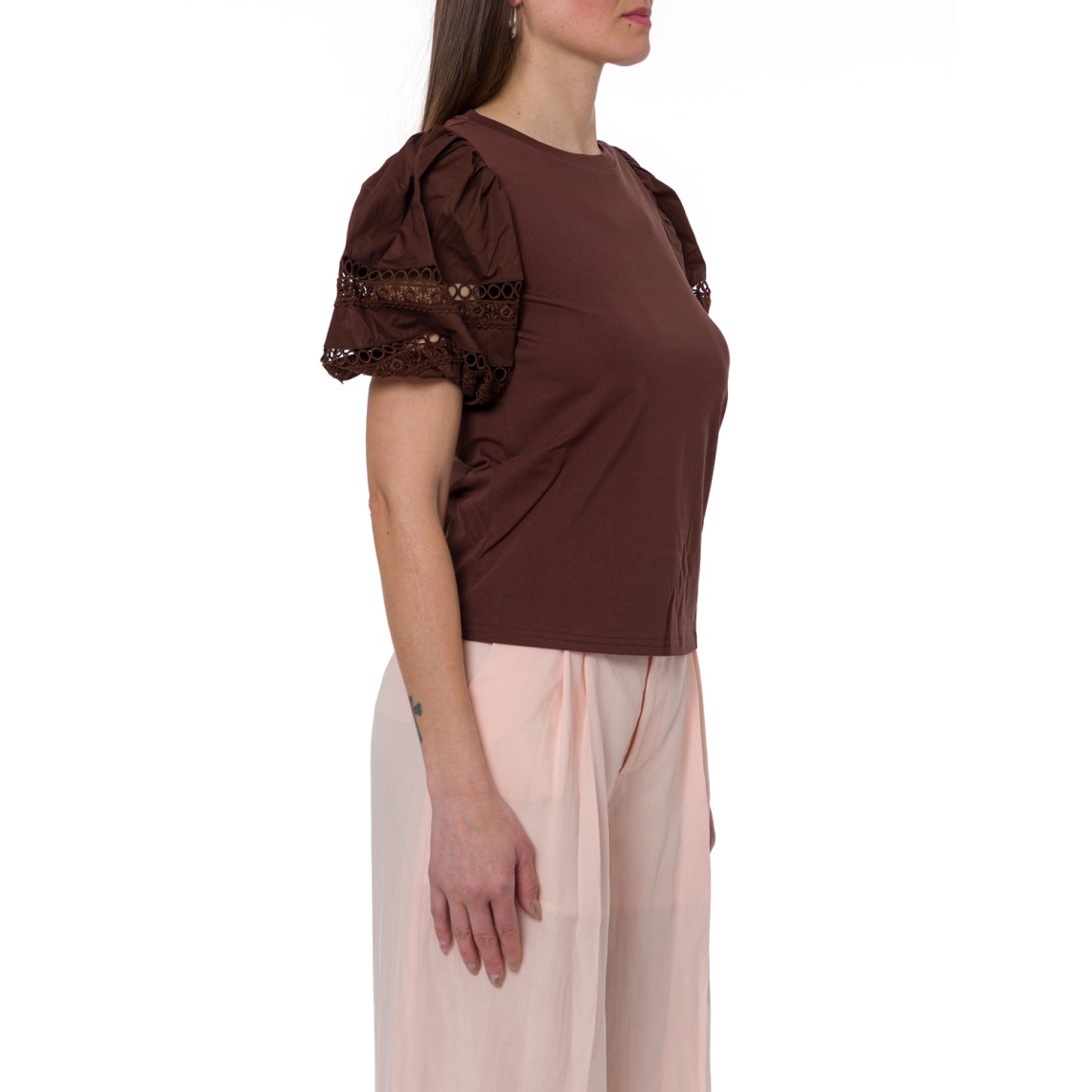 T-shirt in pizzo floreale Twinset