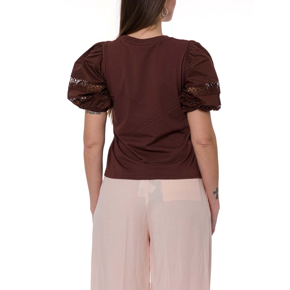 T-shirt in pizzo floreale Twinset