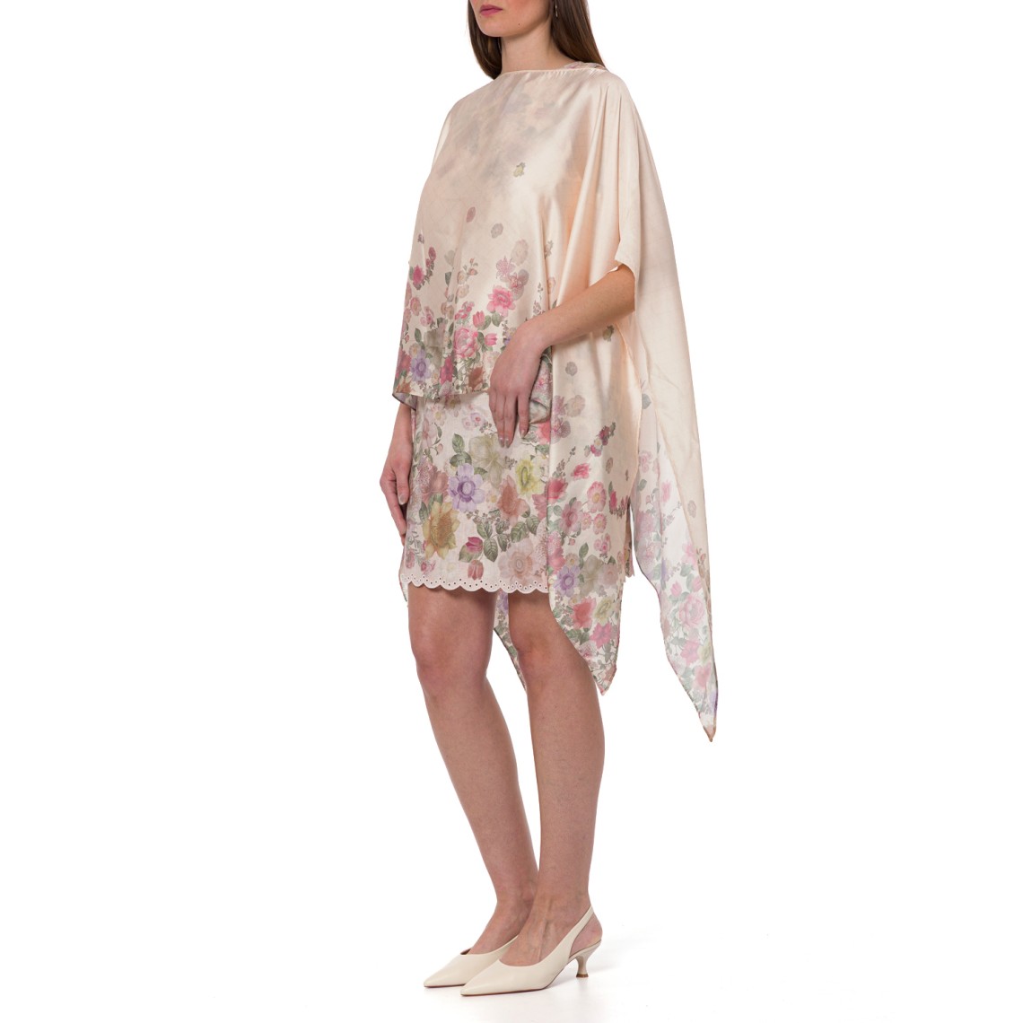 Poncho stampato con fiocchi Twinset