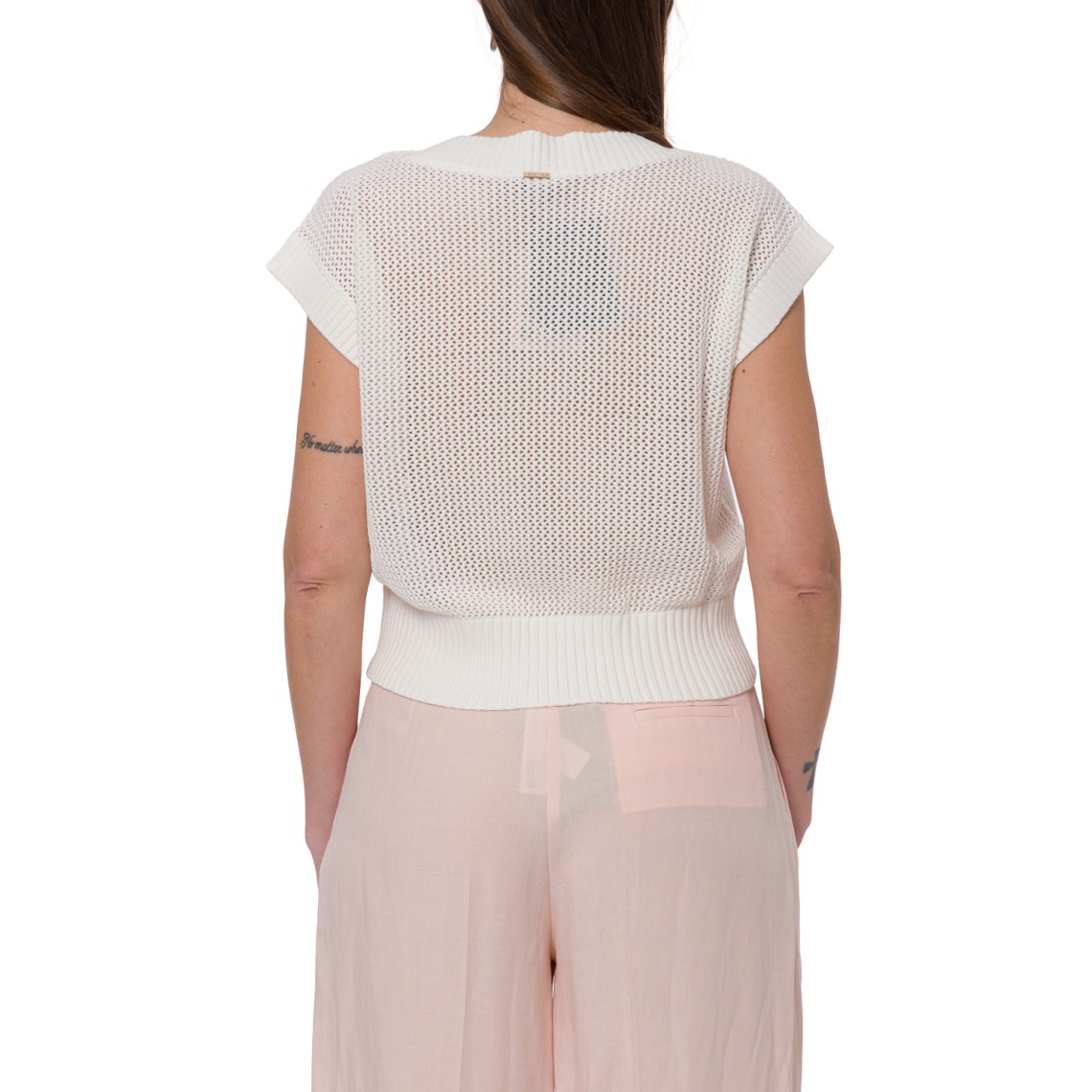 Top in maglia con fiori Twinset