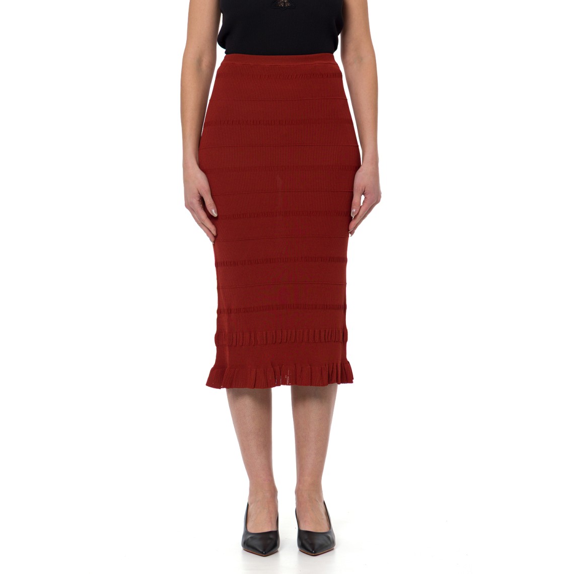 Gonna in maglie a coste Twinset