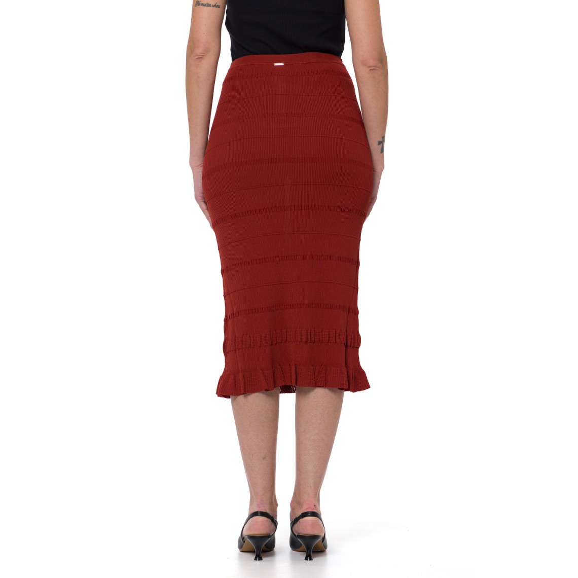 Gonna in maglie a coste Twinset