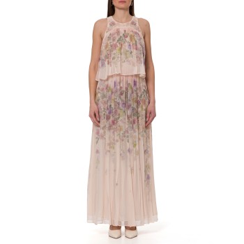 Abito lungo in creponne a fiori Twinset