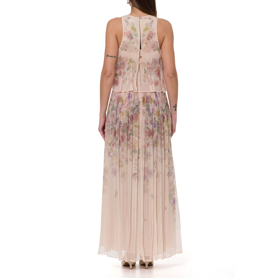 Abito lungo in creponne a fiori Twinset