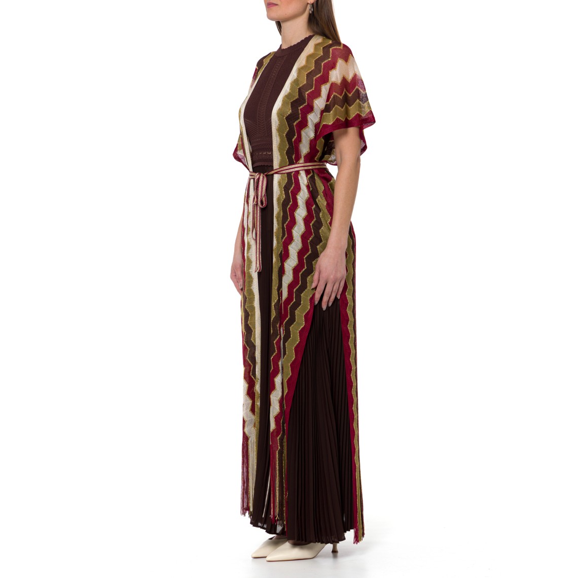 Caftano lungo a righe multicolor Twinset 