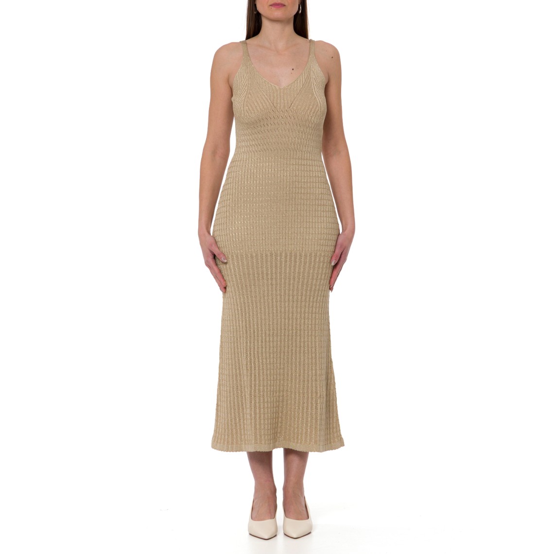 Abito smanicato Twinset in maglia lurex