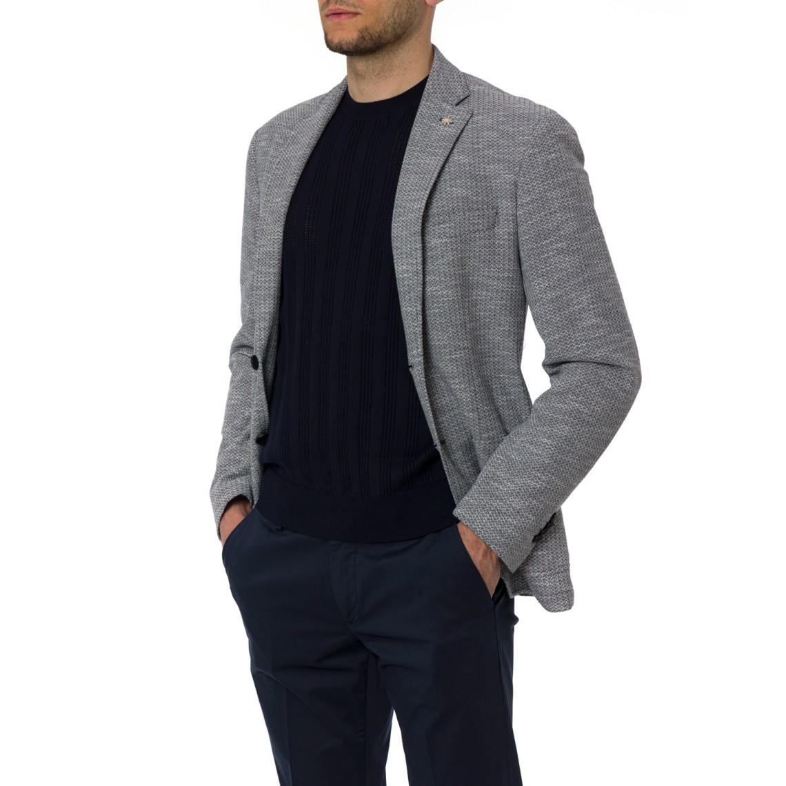 Blazer a monopetto gessato Manuel Ritz