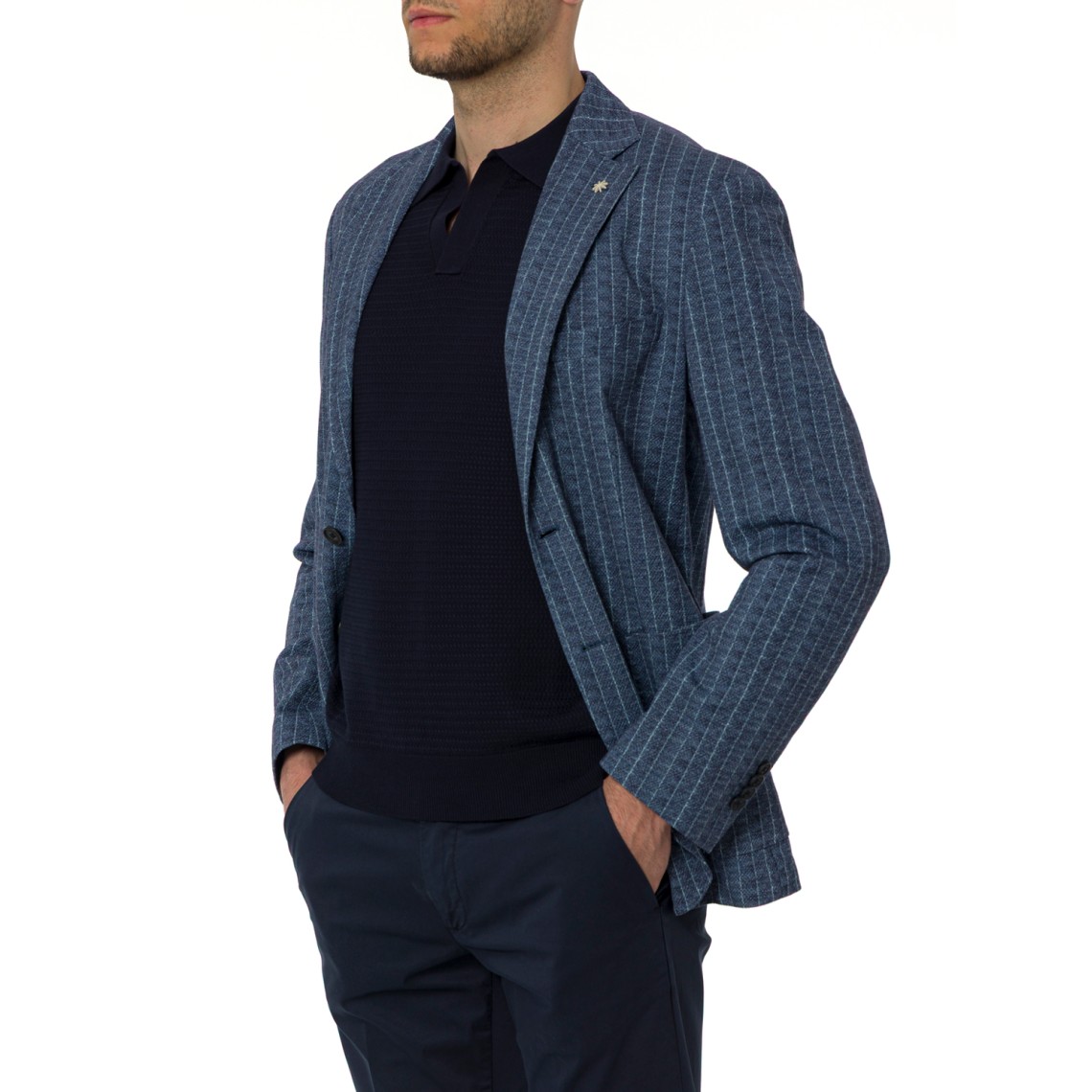 Blazer monopetto Manuel Ritz in misto cotone a righe