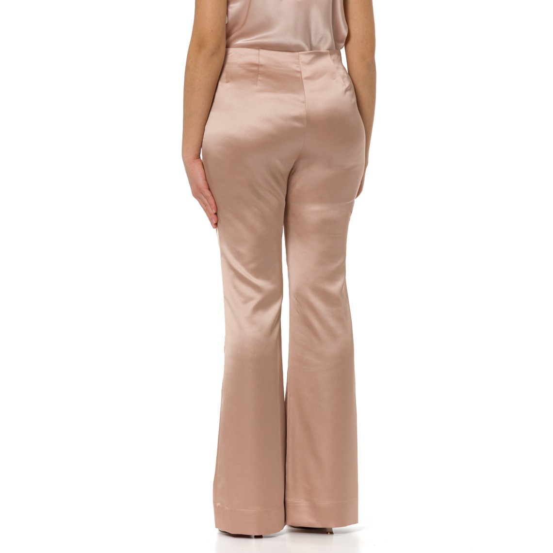 Pantaloni Pinolo svasati in satin Pinko