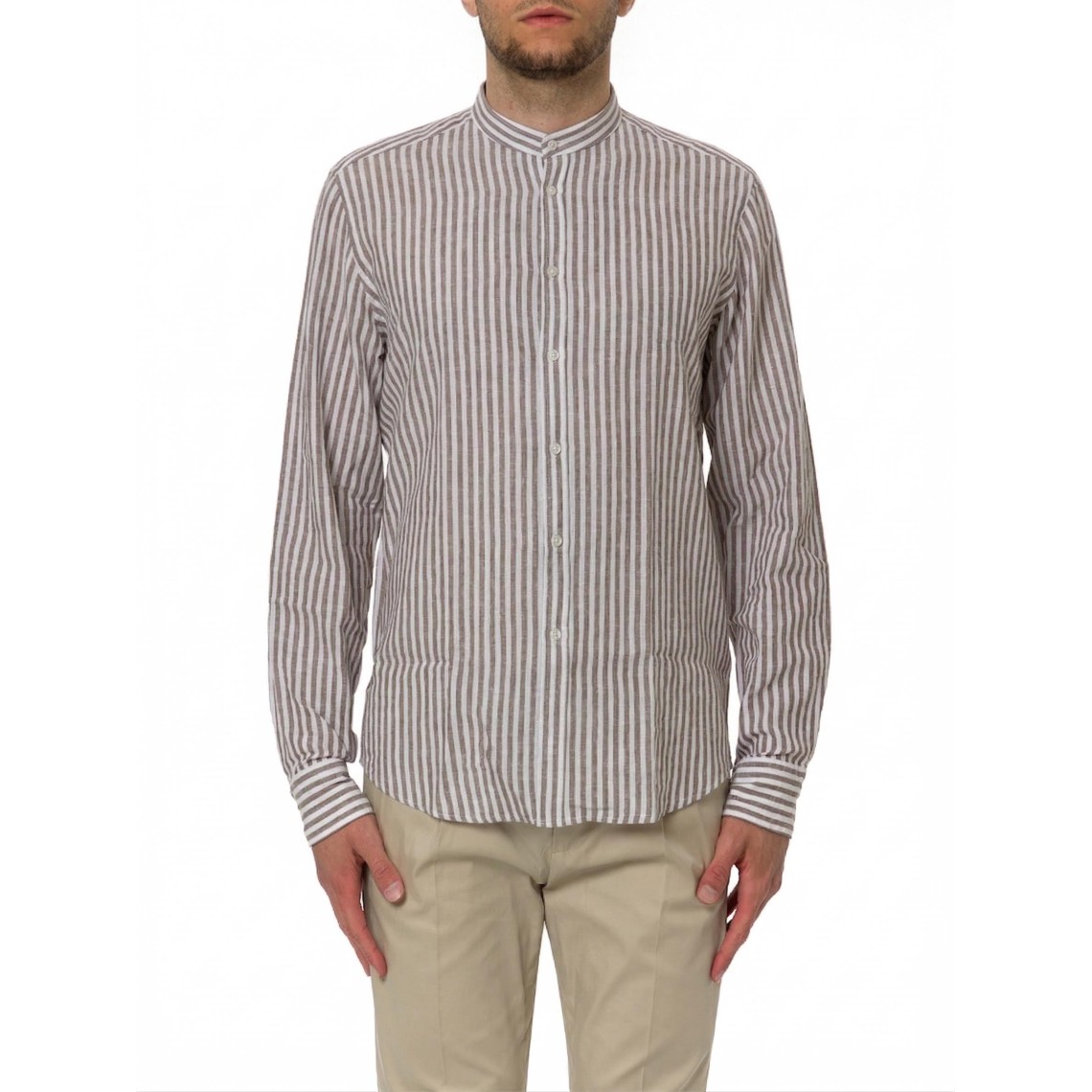 Camicia a righe Manuel Ritz in lino e cotone