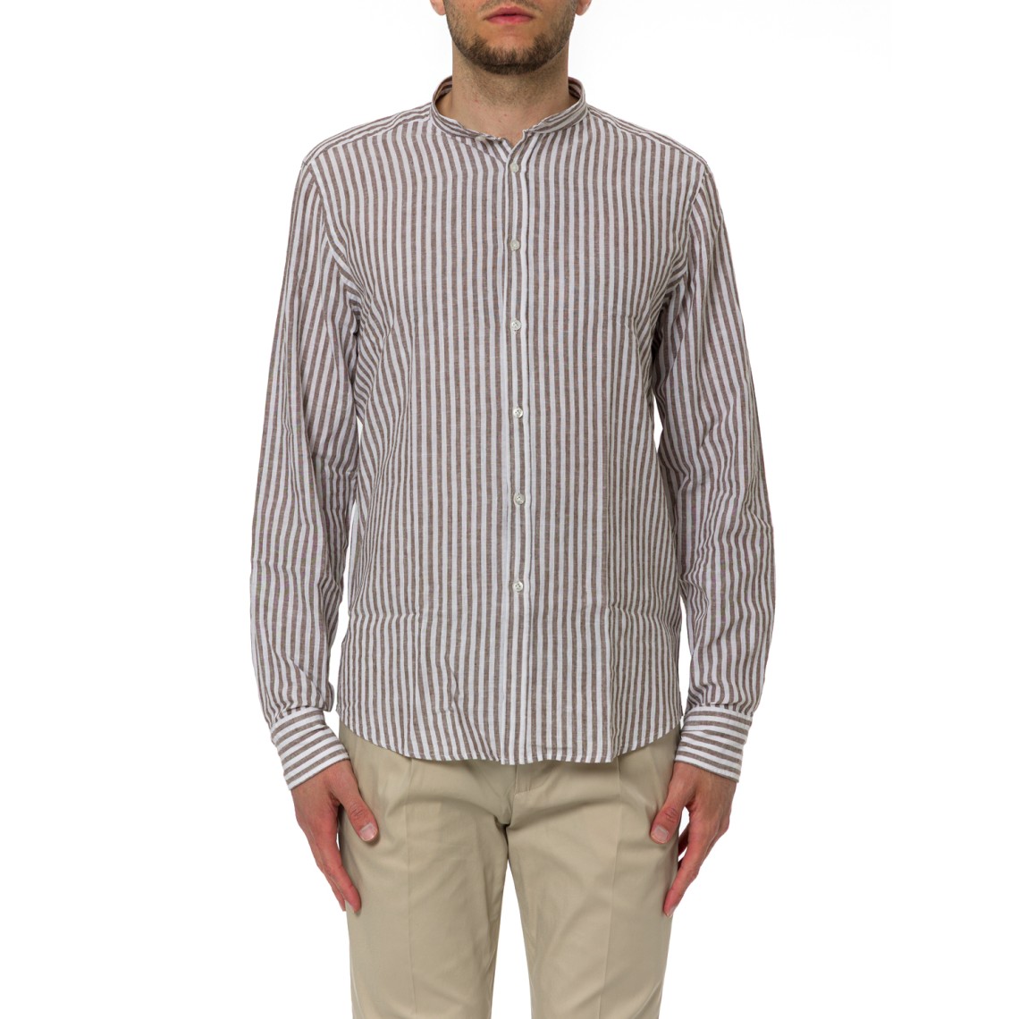 Camicia a righe Manuel Ritz in lino e cotone