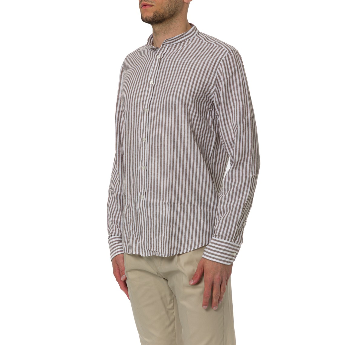 Camicia a righe Manuel Ritz in lino e cotone