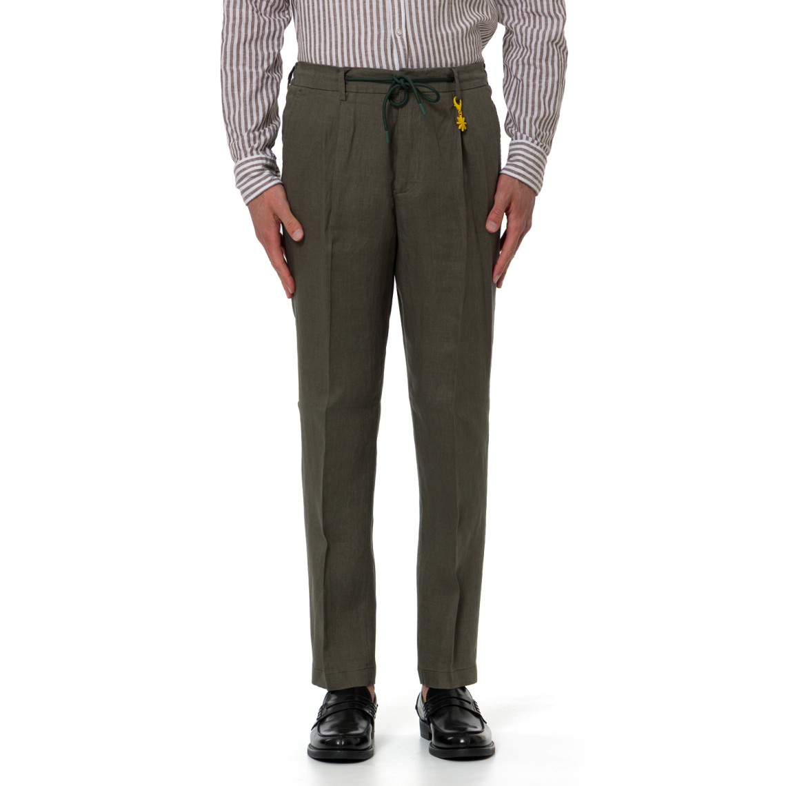 Pantaloni chino Manuel Ritz in lino con coulisse