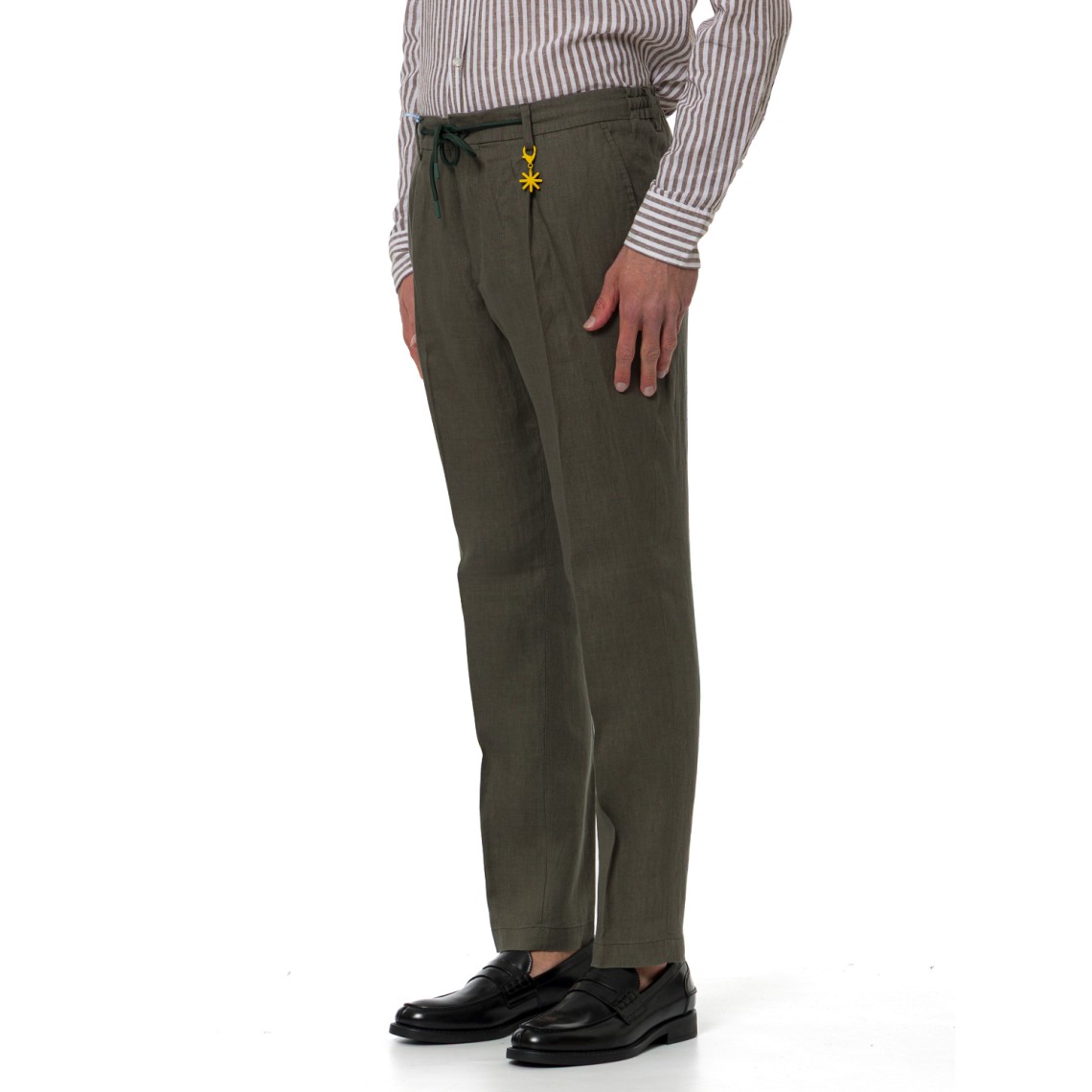Pantaloni chino Manuel Ritz in lino con coulisse