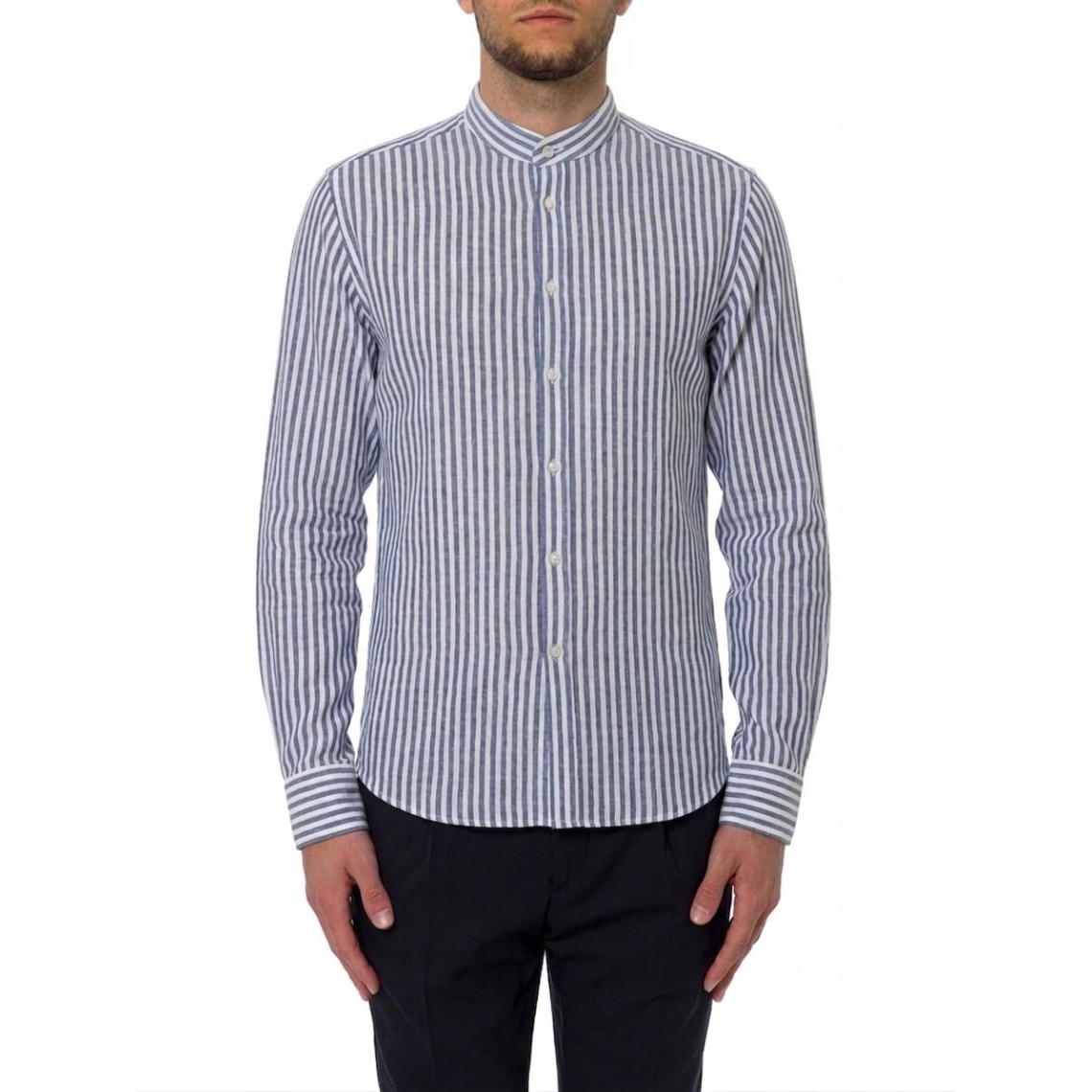 Camicia a righe Manuel Ritz in lino e cotone