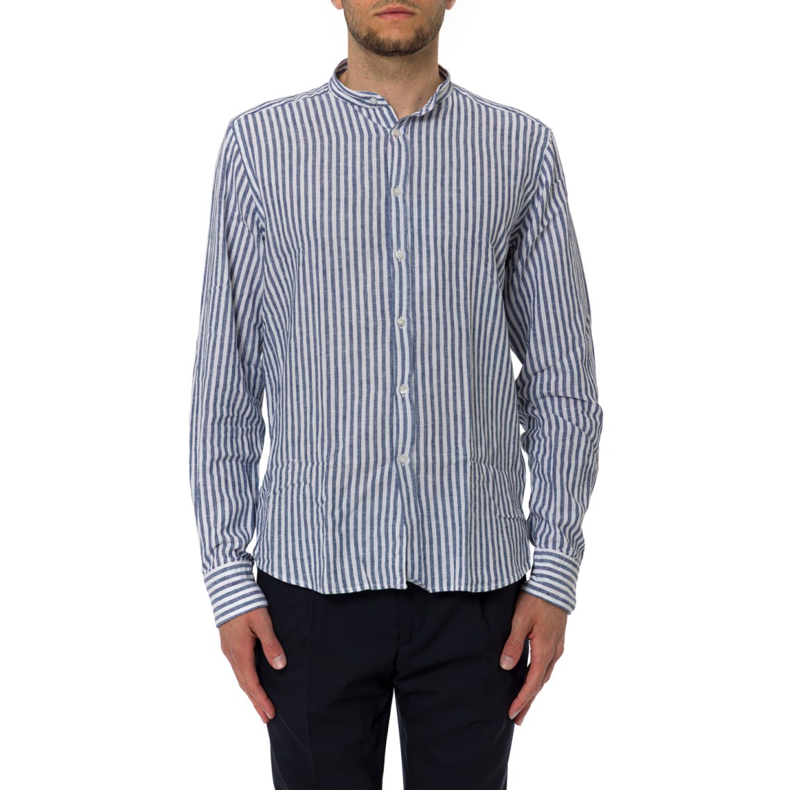 Camicia a righe Manuel Ritz in lino e cotone